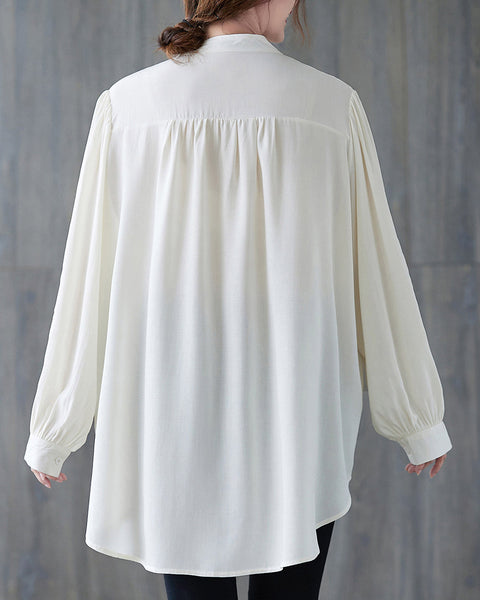 Women's Shirt Button Down Long Sleeve Pattern with Flowers High Low Hem Solid Loose Oversize GA2766