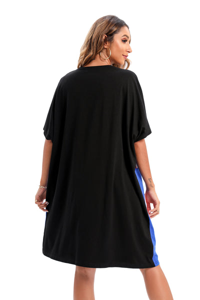 ❤ellazhu Women's Black T-Shirt Beach Dresses GA1361