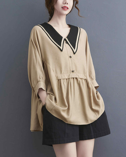 ellazhu Women 3/4 Sleeves Tops T-Shirt Pullover Blouse GA2384