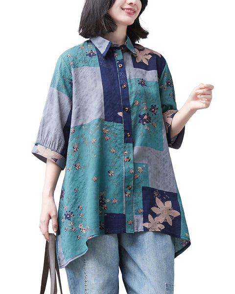ellazhu Women Short Sleeves Button Down Tops T-Shirt Pullover Blouse GA2538