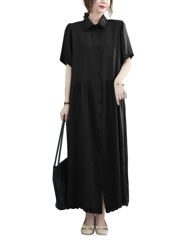 cotton maxi dress with sleeves Making My Way Home Cotton Blue Stripe Short Sleeve Maxi Dress