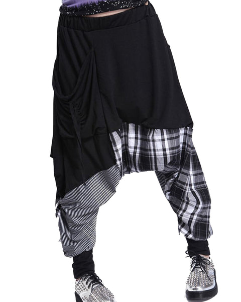 ❤ellazhu Women Casual Loose Baggy Elastic Waist Harem Joggers Pants GY206