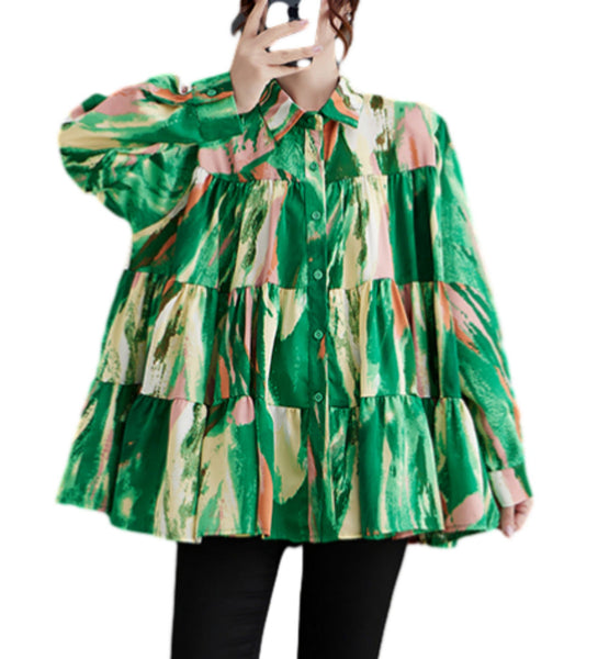 ellazhu Women's Casual Shirts,Button Down Long Sleeve Dressy Tops GZ01