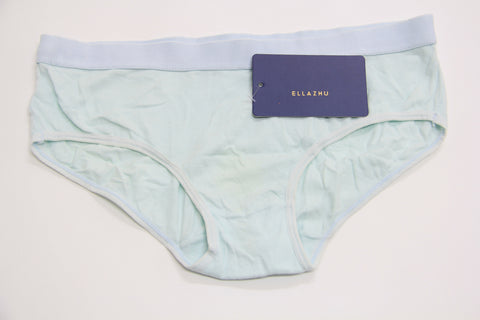 ellazhu Women Blue High Waist Cotton Bottoms BM01