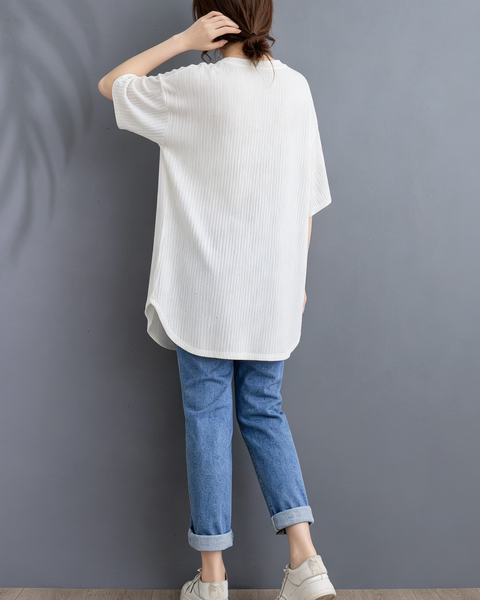 ellazhu Women's Starry Sequin Tunic Top Oversized Crew Neck Short Sleeve Ribbed Loose Plus Size Casual Shirt GA2775