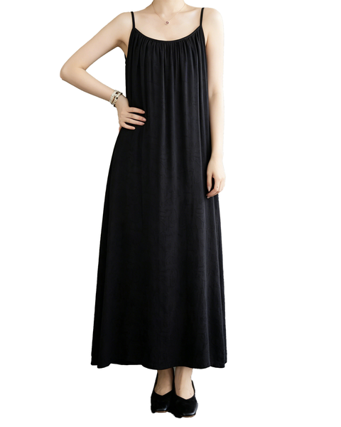 ellazhu Women's Cami Maxi Dress Jacquard Tie Waist Flowy Resort GA2806