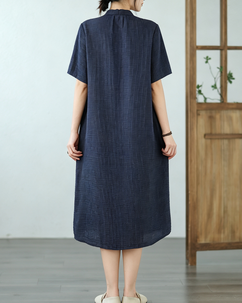 ellazhu Women's Gingham Shirt Dress Short Sleeve Button Front GA2809