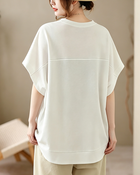 ellazhu Women's Oversized Batwing Sleeve Pocket Loose Fit T Shirt GA2858