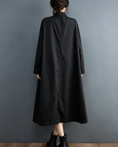 ellazhu Women's Oversized Cutout Long Sleeve Shirt Maxi Dress Boho GX037