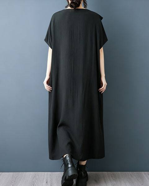 ellazhu Women's Oversized Ruffle Casual Long Lagenlook Maxi Dress GZ1005