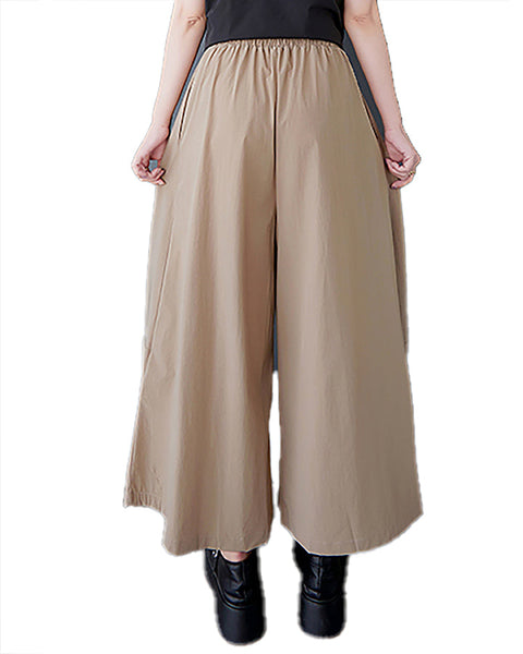 ellazhu Women's Pants Wide Leg The Drop Clothing Hippie Parachute Barrel Harem Pant GZ457 Army Green