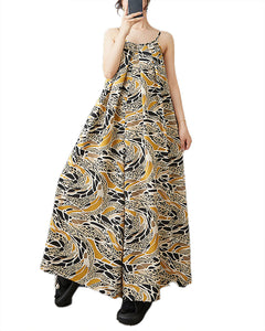 ellazhu Women's Dress Multicolor Two Side Pockets Racer Back Flowy Hem Casual Trendy GZ528