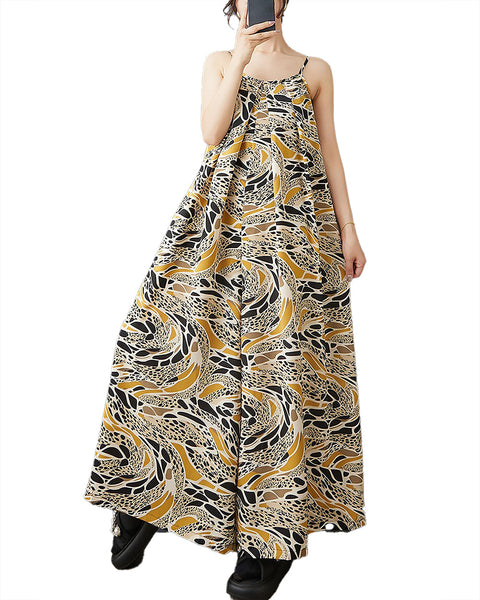 ellazhu Women's Dress Multicolor Two Side Pockets Racer Back Flowy Hem Casual Trendy GZ528