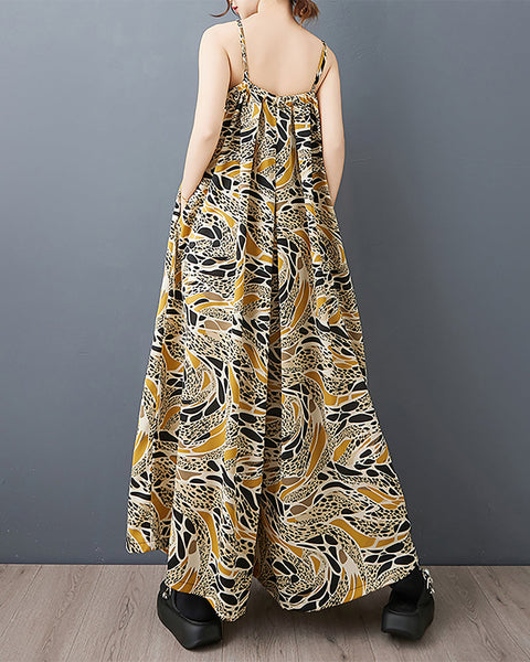 ellazhu Women's Dress Multicolor Two Side Pockets Racer Back Flowy Hem Casual Trendy GZ528