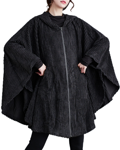ellazhu Women's Coats Shacket Long Oversized Sleeve Coats Size Plus Lapel Zip Up Jackets GZ612 Black
