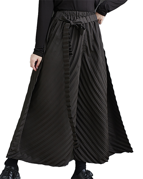 ellazhu Women's Pants Loose Causal Pants Elastic Waist Wide Leg High Waisted Sweatpants Black Solid GZ628 Black