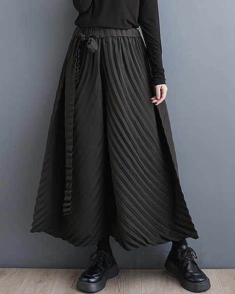 ellazhu Women's Pants Loose Causal Pants Elastic Waist Wide Leg High Waisted Sweatpants Black Solid GZ628 Black