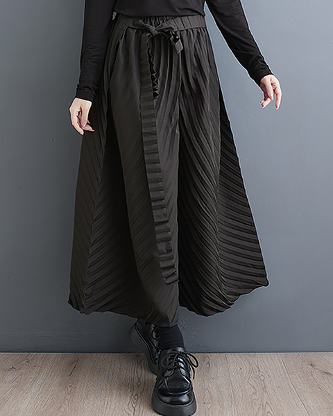ellazhu Women's Pants Loose Causal Pants Elastic Waist Wide Leg High Waisted Sweatpants Black Solid GZ628 Black