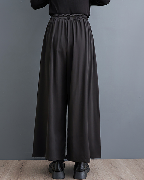ellazhu Women's Cropped Pants Loose Elastic Wide Leg High Waist Sweatpants Side Pockets GZ637 A