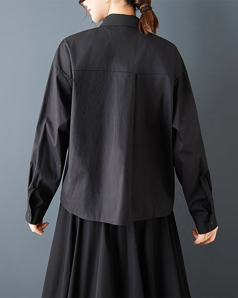 ellazhu Women's Mesh Patchwork Shirt Loose Long Sleeve Button Down Lapel Neck Oversized Casual Plus Size Streetwear GZ846