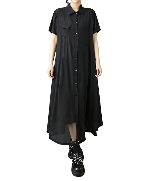 ellazhu Women's Chiffon Shirt Dress Oversized Button Down Flowy GZ992