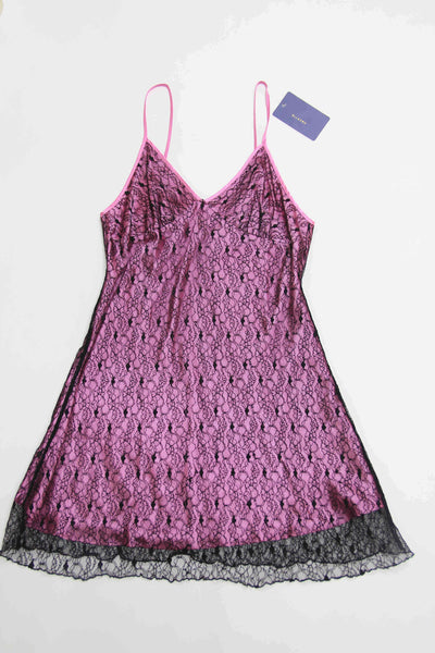ellazhu Women Lingerie Nightgown Sexy Full Sleepwear Satin Lace LG01