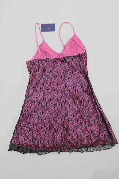 ellazhu Women Lingerie Nightgown Sexy Full Sleepwear Satin Lace LG01