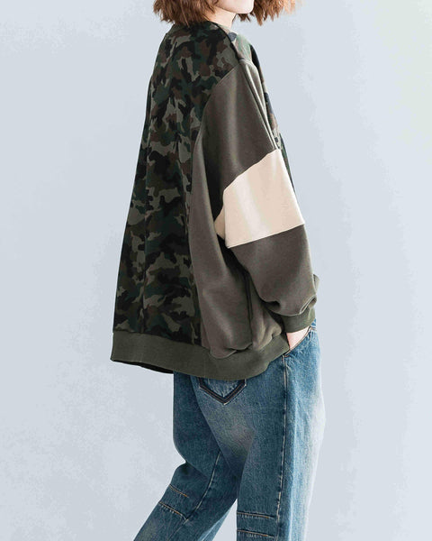 ellazhu Printed Camouflage Sweatshirt GA1580