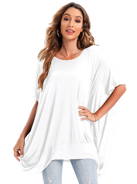 ellazhu Oversized Short Sleeve Mid-Long Dresses Beach T-Shirt Women GA200