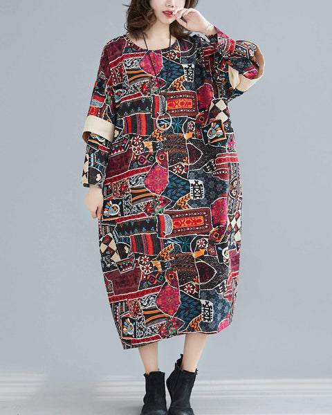 ellazhu Oversized Printing Dresses GA2205