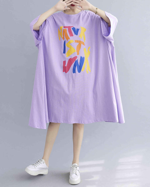 ellazhu Women Short Sleeves Midi T-Shirt Dresses GA2321