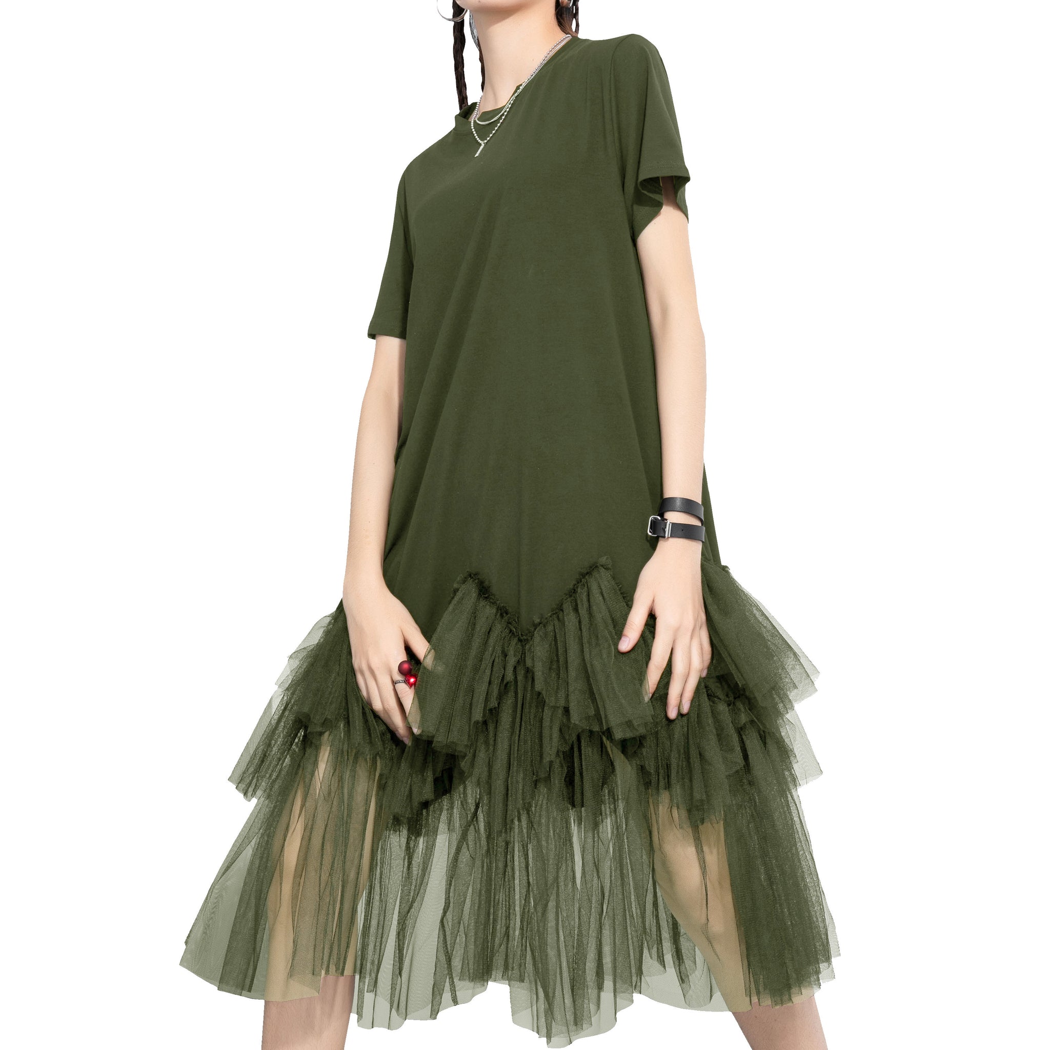 ジャケット・アウター Treat Girl's tulle frill jersey ジャケット・アウター Treat Girl's tulle frill jersey(gray