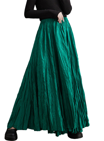 ellazhu Women's Casual Solid Pleated Maxi Long Skirt GZ105