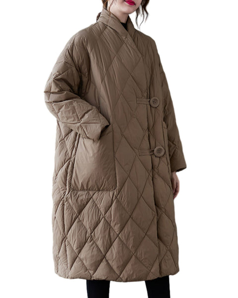 ellazhu Women's Lightweight Quilted Jacket Padded Button Puffer Coat GZ69