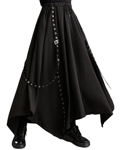 ellazhu Women's Baggy Goth Costume Vintage Drawstring Pants GZ80